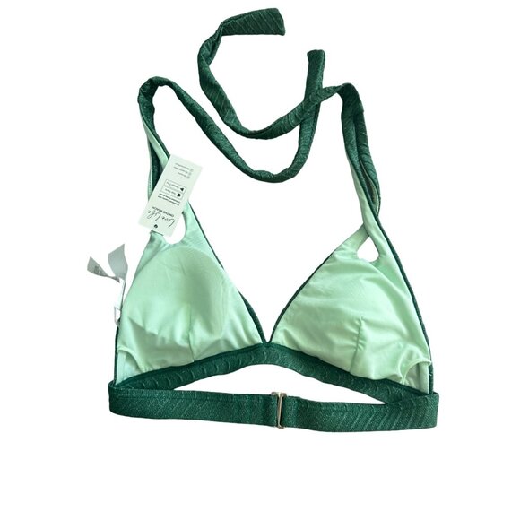 CUPSCHE Green Metallic Bikini Top Size Small NEW New with tags - Picture 6 of 6